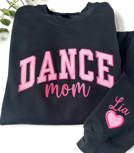Custom Dance Mom Glitter Appliqué Sweatshirt