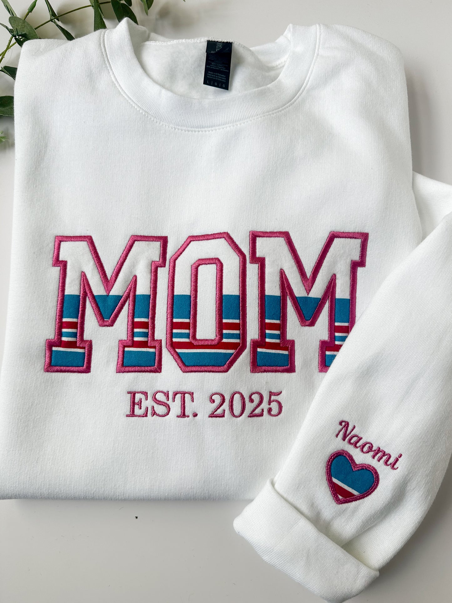 Custom Embroidered MOM Hospital Blanket Sweatshirt