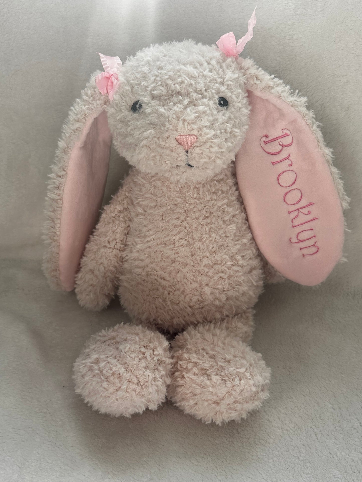 Personalized Easter Bunny Plush with Embroidered Name