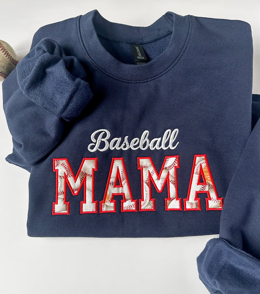 Baseball Mama Embroidered Sweatshirt