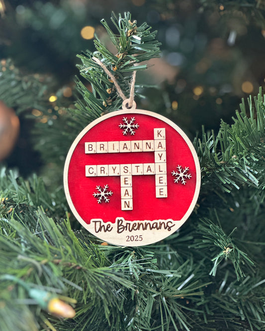 Family Scrabble Tile Ornament