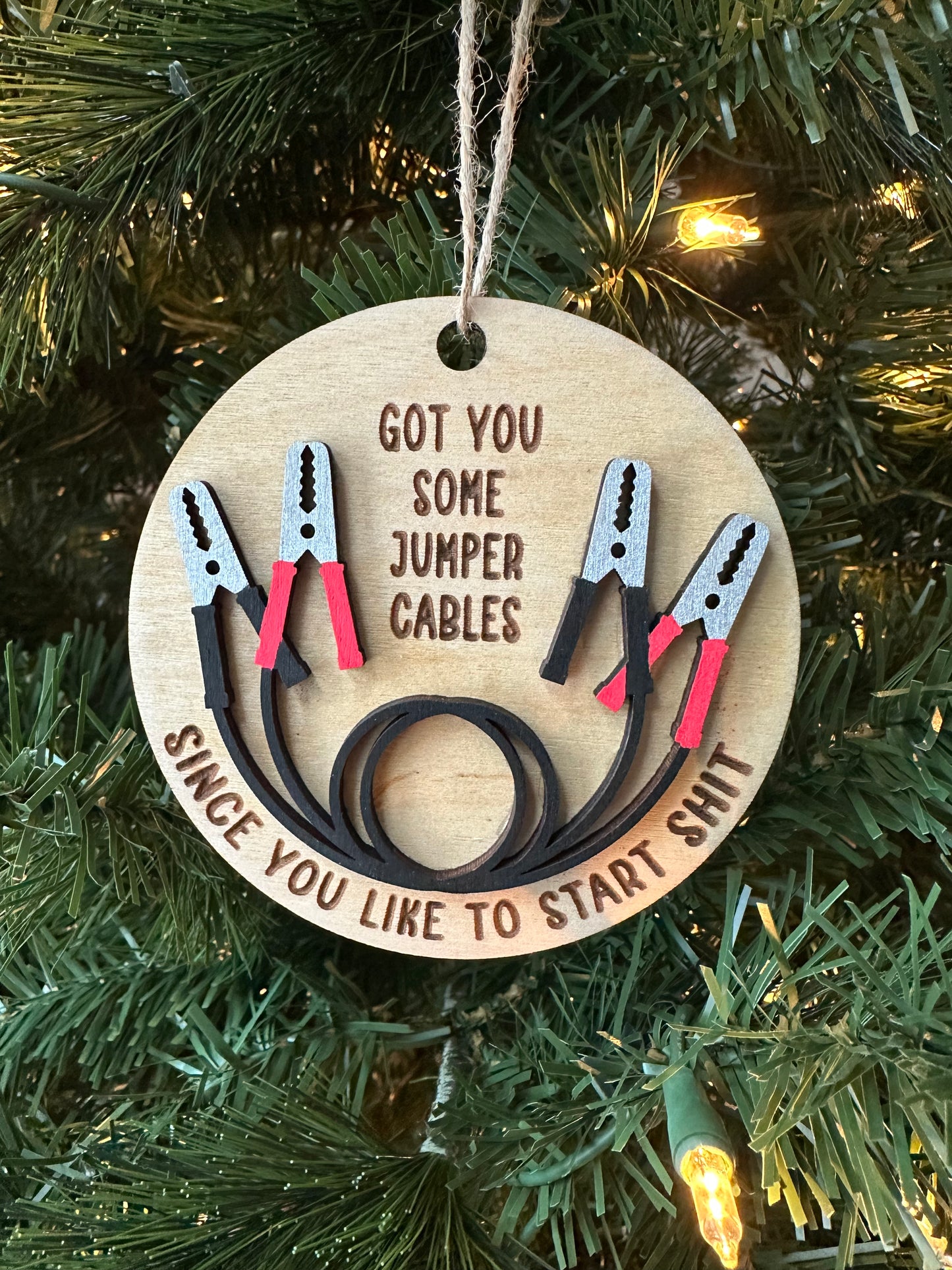 Funny Jumper Cables Ornam