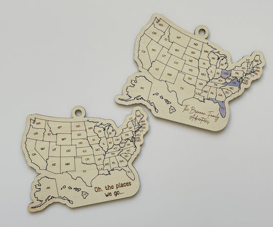 Travel Map Ornament / Magnet