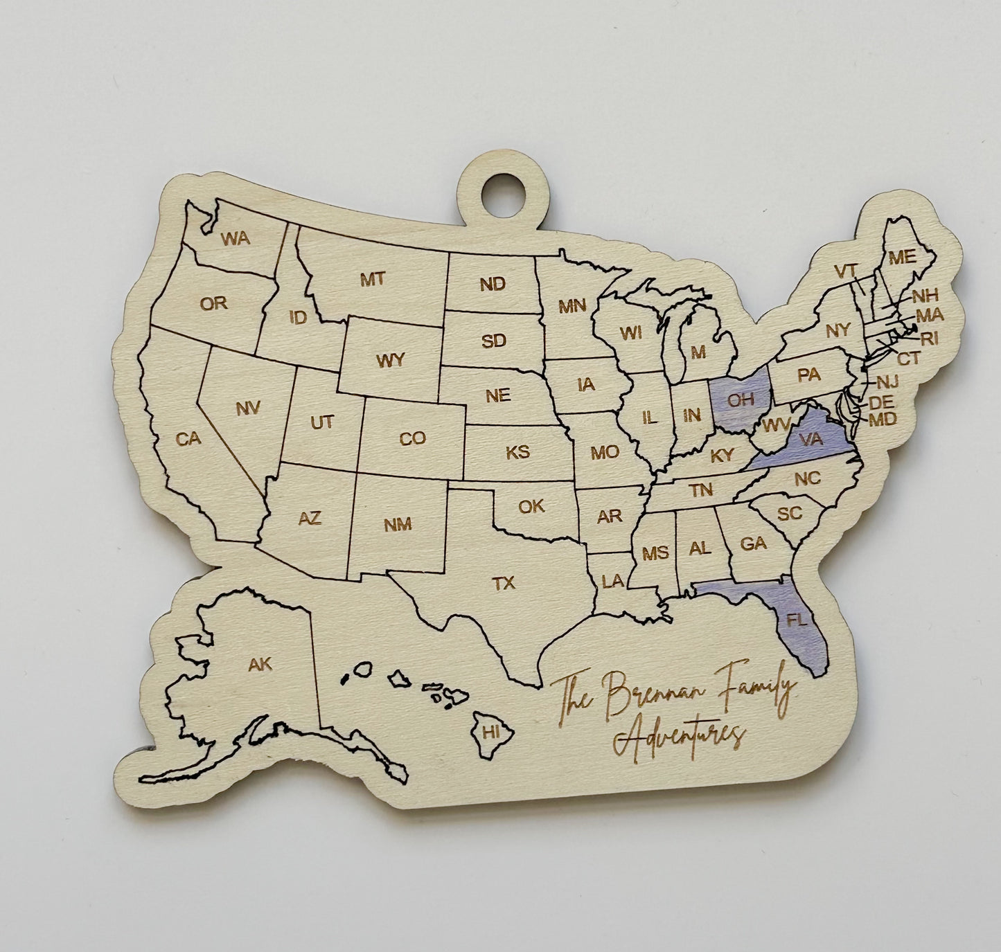 Travel Map Ornament / Magnet