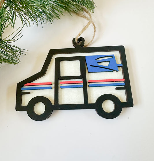 Mail Carrier USPS Truck Ornament