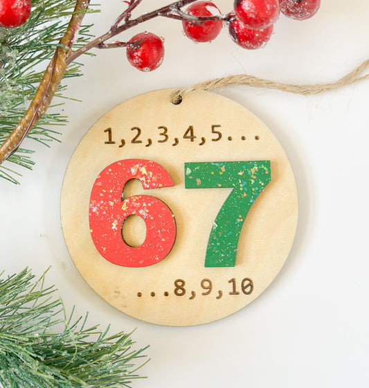 Teacher “6 7” Counting Ornament