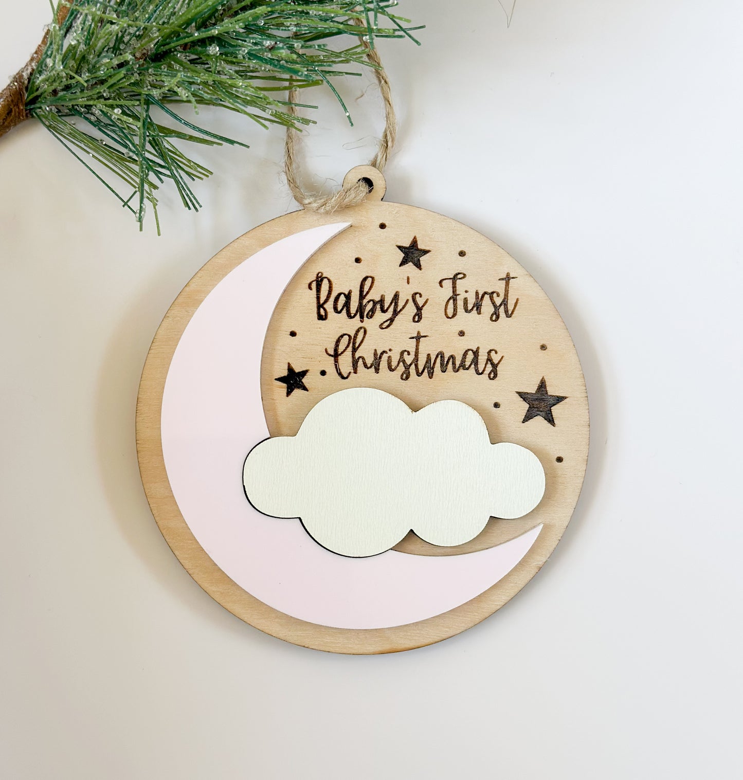 Baby’s First Christmas Moon & Cloud Ornament