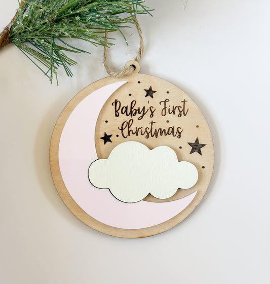 Baby’s First Christmas Moon & Cloud Ornament