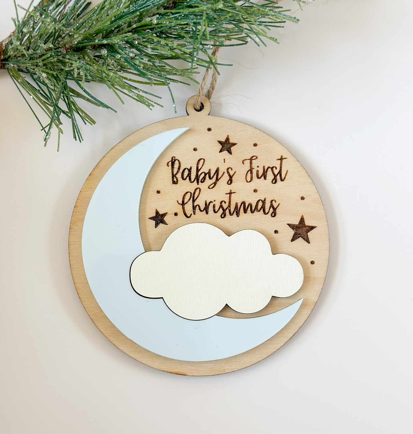 Baby’s First Christmas Moon & Cloud Ornament
