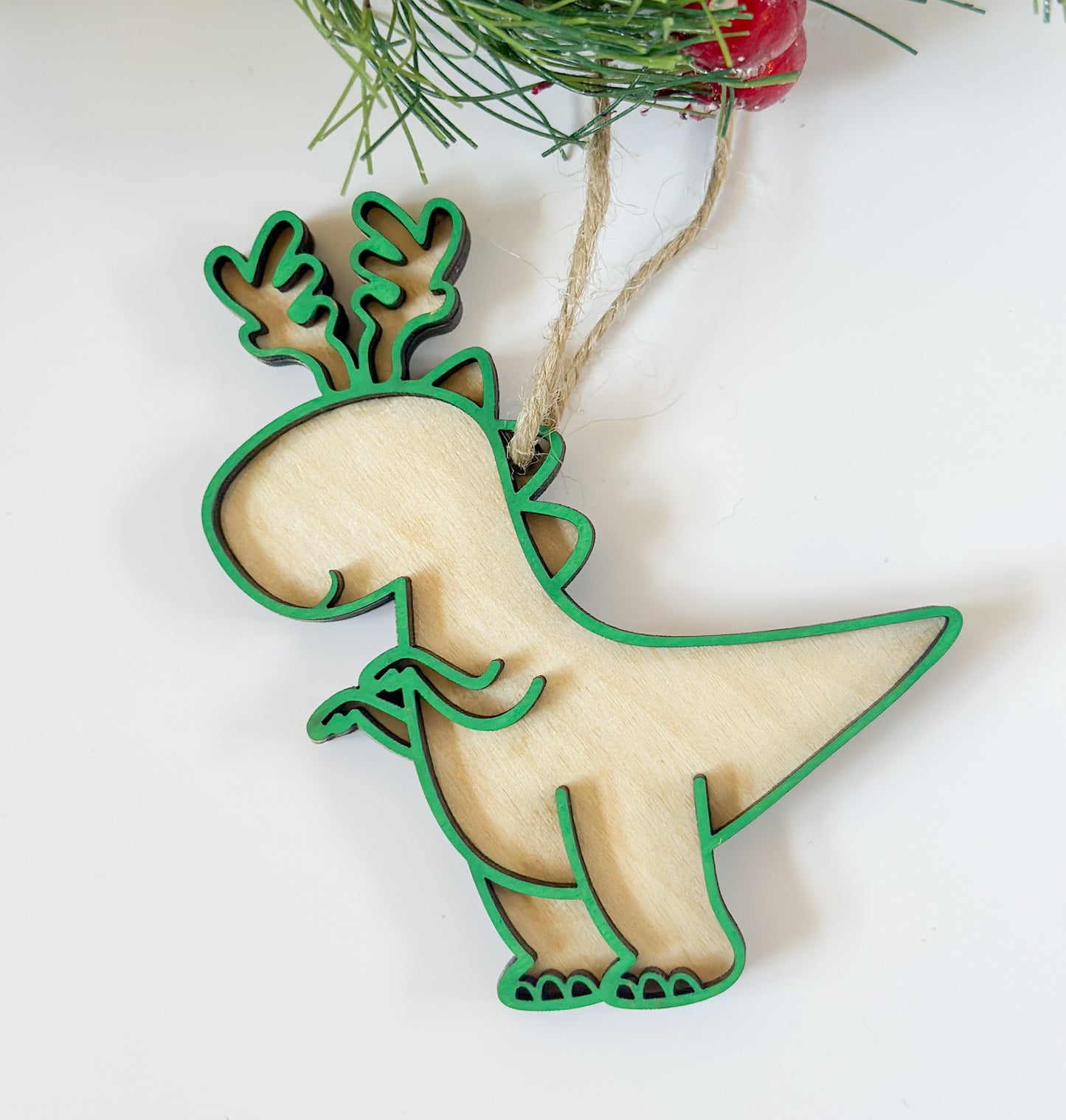 Reindeer Dinosaur Ornament