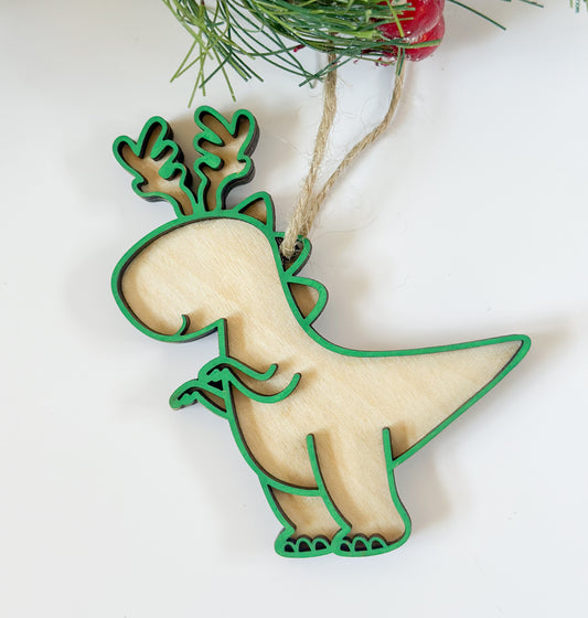 Reindeer Dinosaur Ornament
