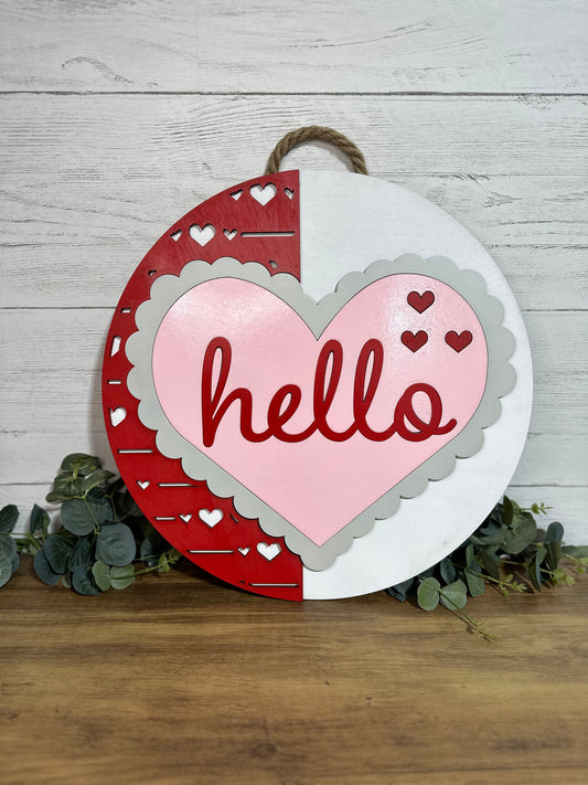 Hello Valentine Door Hanger